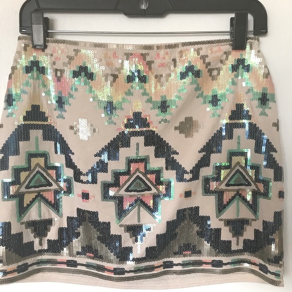 ***SOLD***Express Multicolor Sequin Mini Skirt - Size XS - Picture 3 of 9